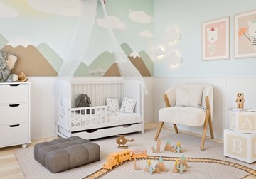 BRUNO кровать с белым ящиком + диван-жираф