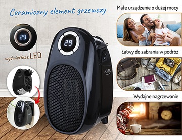 Мини-электрический тепловентилятор радиатора Adler Farelka на розетку 1500 Вт