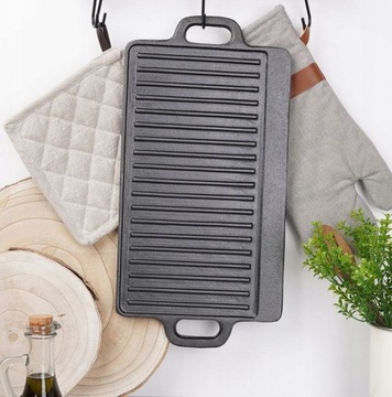 ЧУГУННАЯ ПЛИТА-ГРИЛЬ ЧУГУННАЯ Плита, двусторонняя чугунная сковорода-гриль