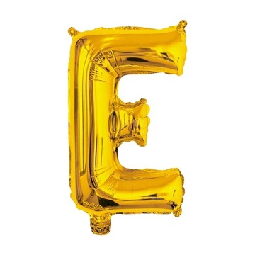 Balon Litera E złoty foliowy 40cm Imię Napis Literka Wesele Urodziny Event