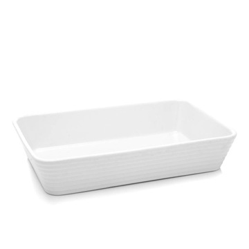 NACZYNIE CERAMICZNE CHRISTO 30 X 20 CM 2L PROSTOKĄTNE ŻAROODPORNE BIAŁE