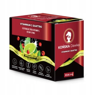 Доза для лошадей - ВИТАМИН C Quattro - 30 пакетиков BETAINE ZINC IMMUNITY