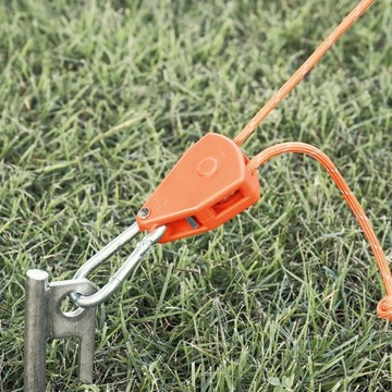 Liny namiotowe Regulowane wyposażenie z napinaczem sznurka namiotowego w kolorze pomarańczowym