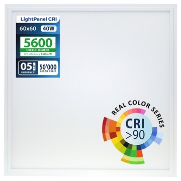 LightPanel CRI>90 40W 5600 lm 60x60 panel LED wierne odwzorowanie kolorów