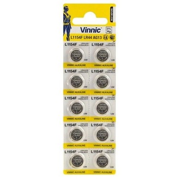 Bateria AG13,LR44,A76,357,L1154 Vinnic 10szt