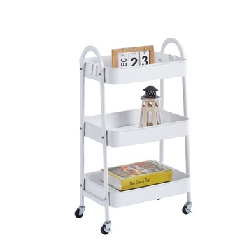 REGAŁ NA KÓŁKACH mobilny kuchenny TBR CART półka DORA biały łazienkowy