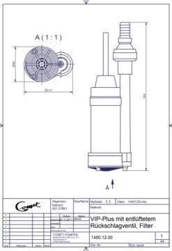 Водяной насос 1,1 бар, 20 л. Фильтр Обратный клапан Вентиляция