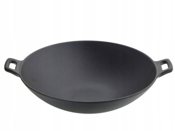 WOK ŻELIWNA PATELNIA 30.5 CM CIĘŻKA I STYLOWA