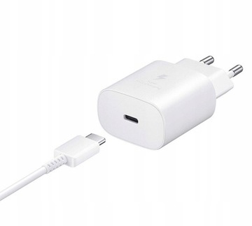 БЫСТРОЕ СЕТЕВОЕ ЗАРЯДНОЕ УСТРОЙСТВО USB-C ДЛЯ SAMSUNG PHONE CUB 25 Вт + КАБЕЛЬ 1 М