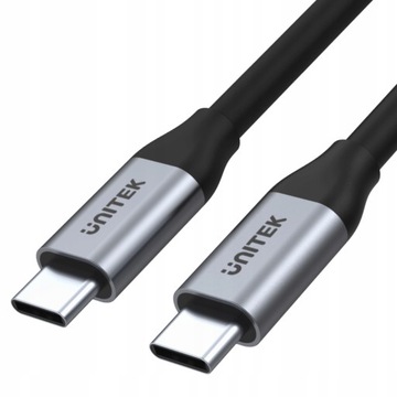 Кабель Unitek USB-C — USB-C, 10 Гбит/с, 4K, 60 Гц, 20 В/5 А, 100 Вт