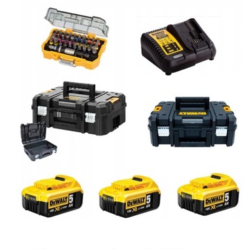 БЕСЩЕТОЧНЫЙ КОМПЛЕКТ DEWALT 4 ШТ. 18 В 3x5,0 Ач