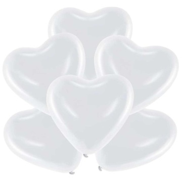 Balony SERCA białe pastel KOMUNIA chrzest ŚLUB dekoracja WALENTYNKI x6