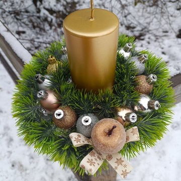 РОЖДЕСТВЕНСКИЙ ВЕНОК НА ДВЕРЬ 40 СМ РОЖДЕСТВЕНСКИЙ БЕЛЫЙ КРАСНЫЙ СЕРЕБРЯНЫЙ