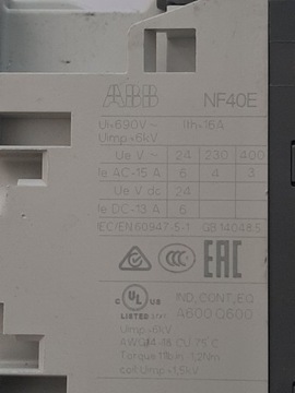 Вспомогательный контактор ABB NF40E-13 100–250 В, 50/60 Гц