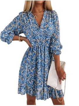 SUKIENKA ELEGANCKA LETNIA DAMSKA PLAŻOWA BOHO MIDI, XL