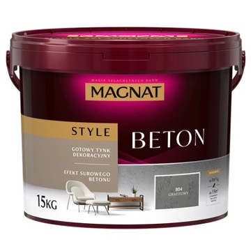MAGNAT STYLE - BETON 15kg - B04 GRAFITOWY - GOTOWY TYNK DEKORACYJNY