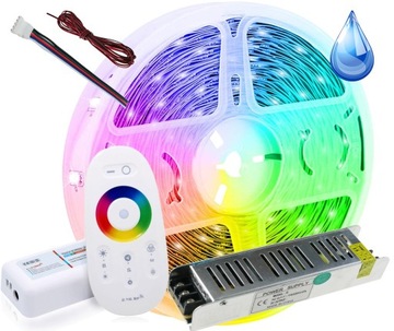 ZESTAW RGBW 5m Taśma LED Wodoodporna Biała Zimna