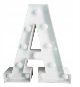 LITERY LITERKI LED ŚWIECĄCE NAPISY BIAŁE 3D 22CM