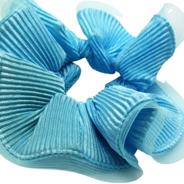 Gumka / scrunchie do włosów błękitna ozdobna