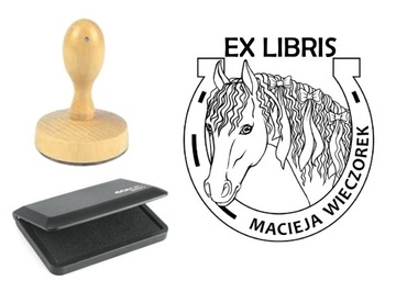 PIECZĄTKA OKRĄGŁA EX LIBRIS STEMPEL 6 CM PODUSZKA