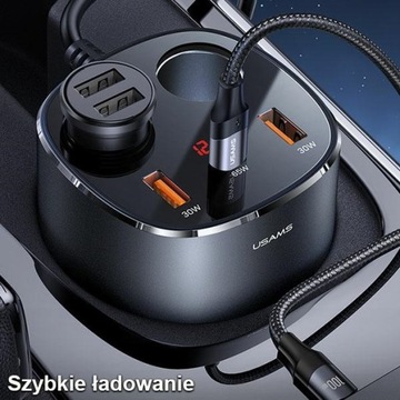 АВТОМОБИЛЬНОЕ ЗАРЯДНОЕ УСТРОЙСТВО USAMS SPLITTER 2xUSB-A/1xUSB-C C28 245 Вт
