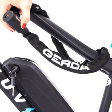 ВЕЛОСИПЕДНЫЙ ЗАМОК GERDA ЦЕПЬ ВЕЛОСИПЕДНЫЙ ЗАМОК CONTRA 1200/6V С КЛЮЧОМ
