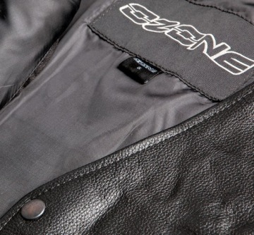 Черный мотоциклетный кожаный жилет Ozone Staff