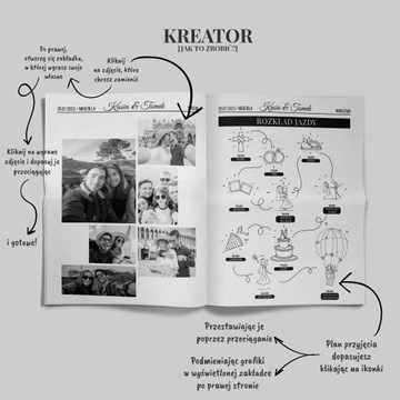 Wyjątkowa atrakcja weselna WASZA GAZETA Z DNIA ŚLUBU 4str. 50 sztuk