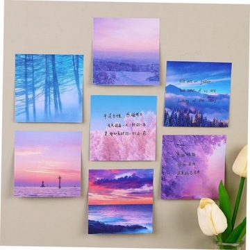 Naklejki 8 Karteczki Samoprzylepne z Krajobrazem Notatniki Codziennego Użyt
