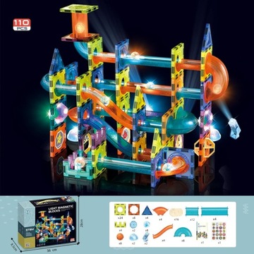 ОГРОМНЫЙ НАБОР МАГНИТНЫХ КОНСТРУКЦИОННЫХ БЛОКОВ СВЕТЯЩАЯСЯ ДОРОЖКА