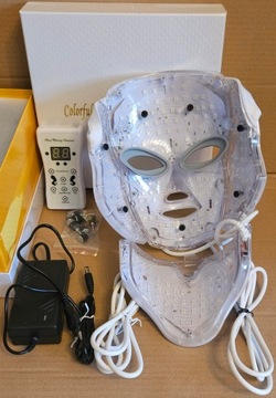 Светодиодная маска для лица и шеи, 7 цветов.