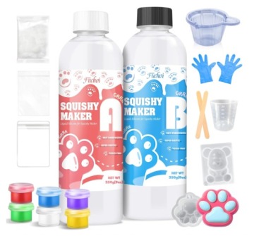 Kreatywny zestaw do robienia squishy DIY silikon 500g kocia łapa akcesoria