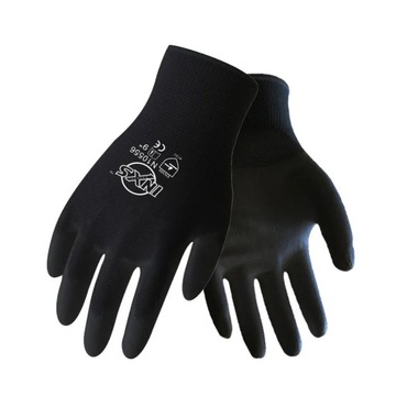 12 Pairs CE Certificated Black Polyester PU Work