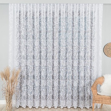 FIRANY FIRANA GOTOWA ŻAKARDOWA BIAŁA BEZ PRASOWANIA NA ŻABKI 400x250