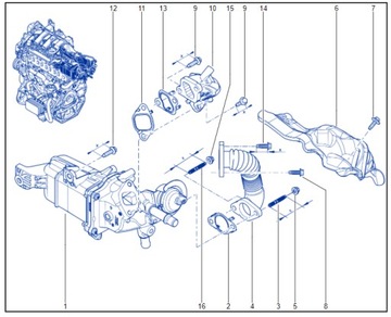 Uszczelka przewodu EGR Renault 1.6 DCI 95517993 oe