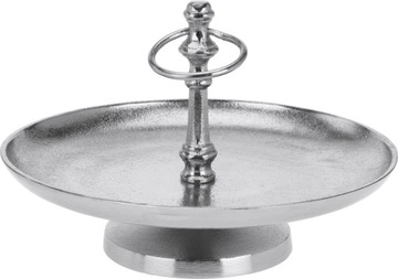 PATERA etażerka 1 poziom srebrna metalowa 16 cm