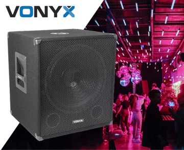 Активный сабвуфер 15 дюймов с двойным усилением 300 Вт + 2x 150 Вт Vonyx