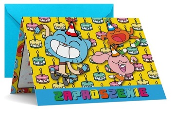 ZAPROSZENIE URODZINOWE GUMBALL ZAPROSZENIA +KOPERT