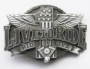 LIVE to RIDE ... V1 klamra zapinka stare srebro