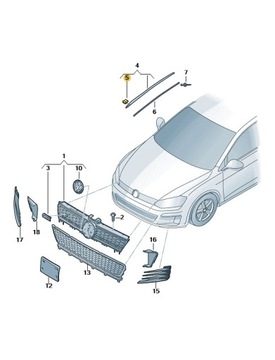 КЛИПСА МОЛДИНГИ СТЕКЛО VW AUDI SEAT 7P6853910A ОРИГИНАЛ  фото 2