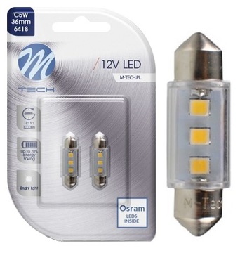 Żarówka C5W Osram LED 36mm 3xSMD2835 biała