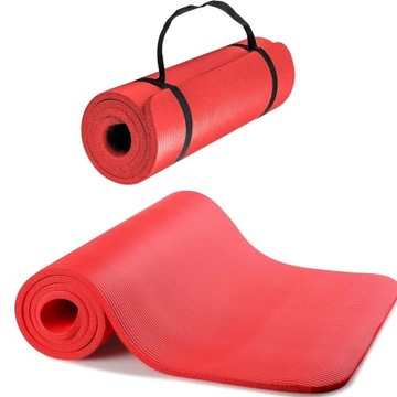 MATA GIMNASTYCZNA DO ĆWICZEŃ JOGI PILATESU FITNESS KARIMATA GRUBA NBR DUŻA