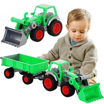 Wader Polesie Traktor Farmer ładowarka z przyczepą