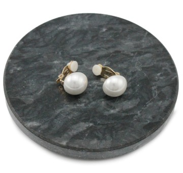 KLIPSY PERŁOWO ZŁOTE PÓŁKULE