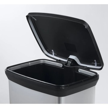 Урна для мусора Curver с педалью Deco, прямоугольная, 50 л, серебристая