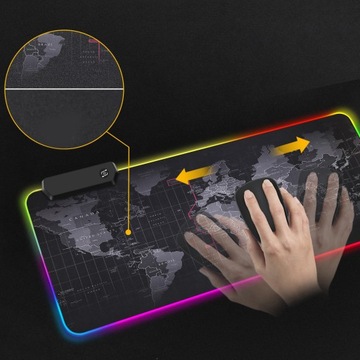 КОВРИК ДЛЯ ИГРОВОЙ МЫШИ СО СВЕТОДИОДНОЙ ПОДСВЕТКОЙ XXL