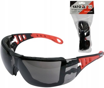 YATO GOGLE OKULARY OCHRONNE SZARE Z PASKIEM