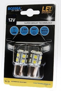 12V LED BA15S 13XSMD 5050 BIAŁA 2PCS ŻARÓWKA