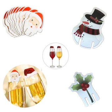 10 sztuk Christmas Cup Card ozdoby choinkowe Santa