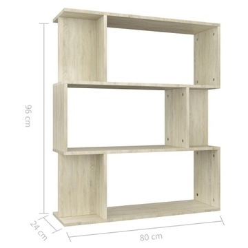 Книжный шкаф/полка, дуб Сонома, 80x24x96 см, древесный материал